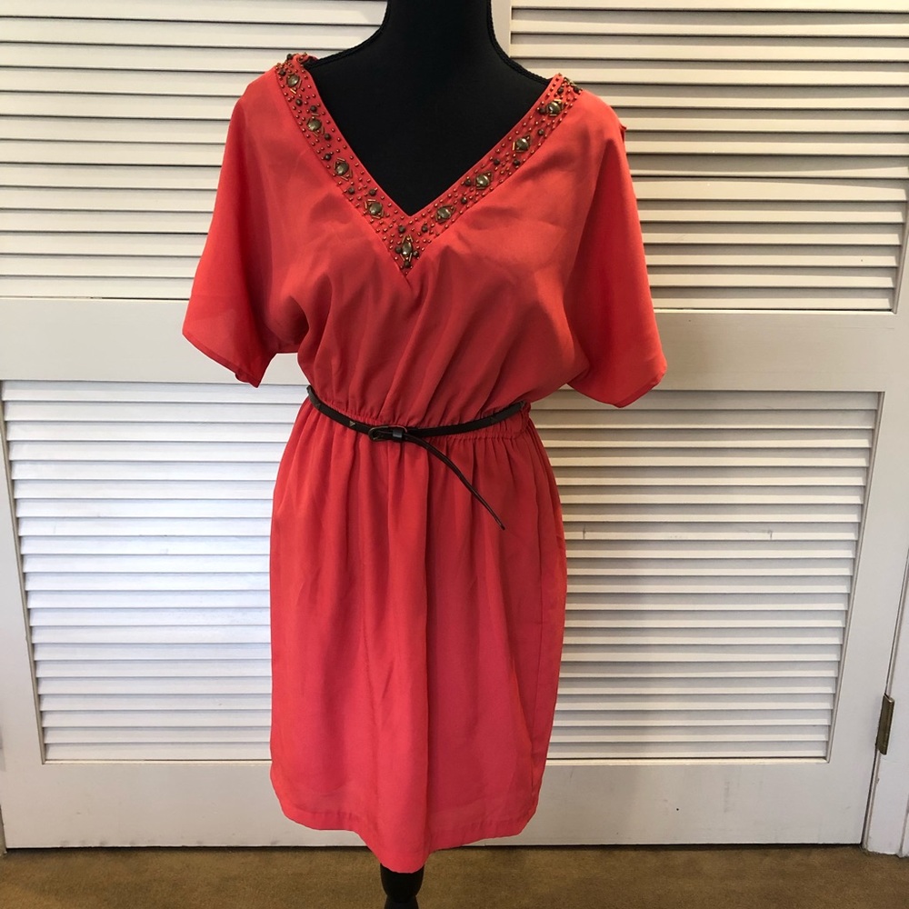 Sequin Hearts size L coral dress